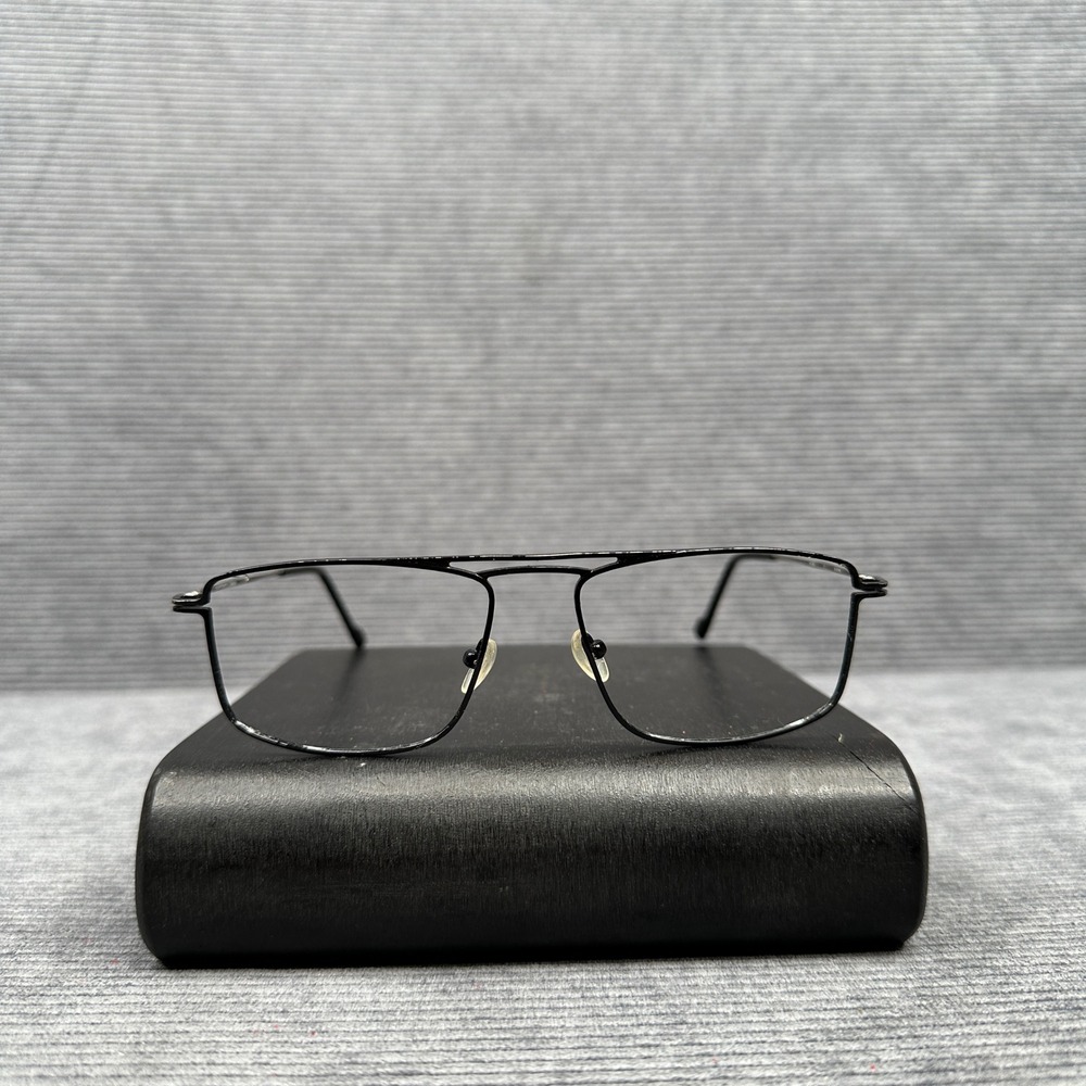 Scott Harris Europa SH-740 C1 Black Metal Double Bridge Y2K Eyeglass 55-16-145